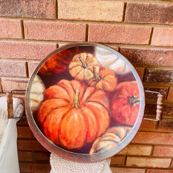 *Pumpkins Galvanized Metal Fall Tray - Picture 4 of 10